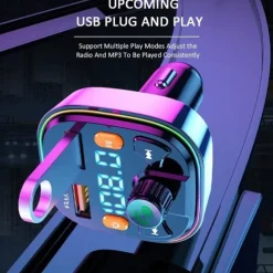 Car Bluetooth 5.0 FM Transmitter Wireless Audio Receiver Car MP3 Player 18W PD Fast Charger(1pc)