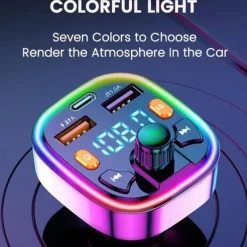 Car Bluetooth 5.0 FM Transmitter Wireless Audio Receiver Car MP3 Player 18W PD Fast Charger(1pc)