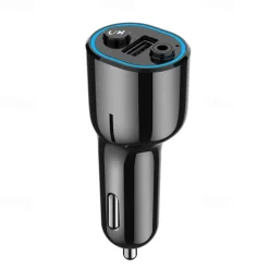 Car Bluetooth 5.0 Receiver for Car Noise Cancelling Bluetooth AUX Adapter Bluetooth Music Receiver for Home Stereo/Wired Headphones/Handsfree Calling 16 Hours Battery Life-BlackSilver