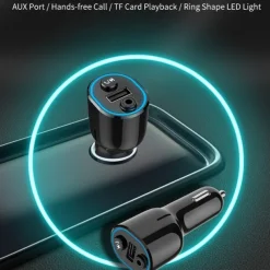 Car Bluetooth 5.0 Receiver for Car Noise Cancelling Bluetooth AUX Adapter Bluetooth Music Receiver for Home Stereo/Wired Headphones/Handsfree Calling 16 Hours Battery Life-BlackSilver