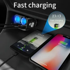 Car Cigarette Lighter Multifunctional One toTwo Conversion Plug USB Car Charger Mobile Phone Fast Charge