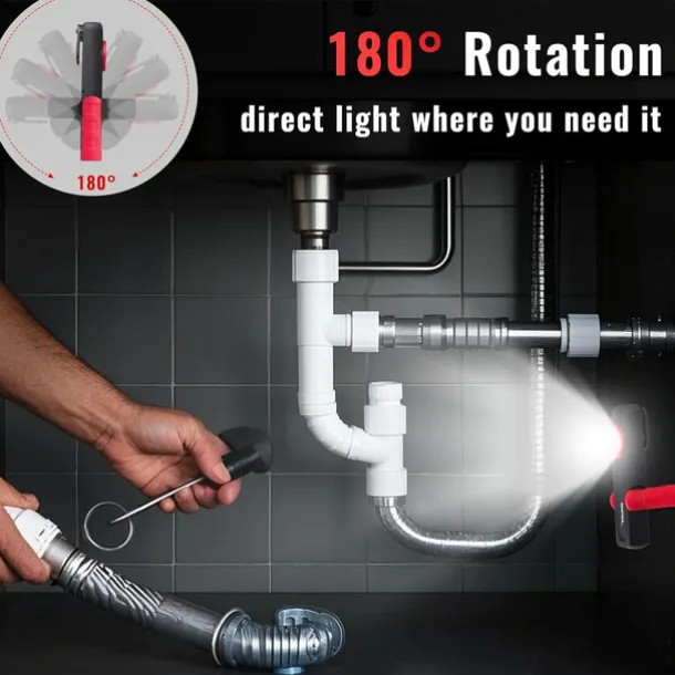 Car Detailing Light Rechargeable, Paint Correction Inspection Light with Magnetic Base & Hook, Handheld LED Work Light for Auto Detailing, Color Matching & Repairs