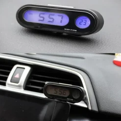 Car Digital Clock Electronic Thermometer Clock LCD Display Luminous Temperature Clock Mini car clock Electronic Clock car watch Auto Dashboard Clocks Luminous