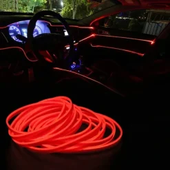 Car EL Wire LED Strip 5M LED Car Lights Atmosphere Light for DIY Flexible AUTO Interior Lamp Party Decoration 12V Neon Strips 2pcs 1pc Set
