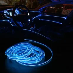 Car EL Wire LED Strip 5M LED Car Lights Atmosphere Light for DIY Flexible AUTO Interior Lamp Party Decoration 12V Neon Strips 2pcs 1pc Set