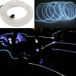 Car EL Wire LED Strip 5M LED Car Lights Atmosphere Light for DIY Flexible AUTO Interior Lamp Party Decoration 12V Neon Strips 2pcs 1pc Set