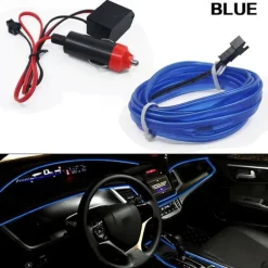 Car EL Wire LED Strip 5M LED Car Lights Atmosphere Light for DIY Flexible AUTO Interior Lamp Party Decoration 12V Neon Strips 2pcs 1pc Set