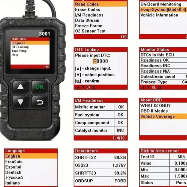 Car Full OBD2 Diagnostic Tools Automotive Professional Code Reader Scanner Check Engine Free Update pk ELM327