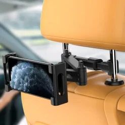 Car Headrest Mount, Angle Adjustable Headrest Tablet Mount, Universal Tablet Holder for Car Backseat, for 5" to 12.9" iPad/Tablet/Smartphone/Nintendo Switch