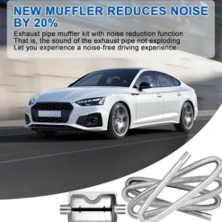 Car Heater Exhaust Pipe 300 cm Flexible Stainless Steel Exhaust Pipe Kit for Diesel Parking Air Heaters with Exhaust Muffler Two Steel Clamps