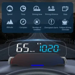 Car HUD Speedometer Head Up Display Car Mounted For HUD Car Beidou Satellite GPS Universal Time Compass Auto Accessories