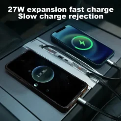 Car Intelligent Docking Station Type-C PD 27W Fast Charger USB Extender Docking Station Powered Splitter for Tesla Model 3