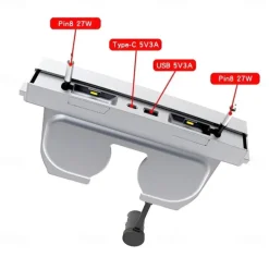 Car Intelligent Docking Station Type-C PD 27W Fast Charger USB Extender Docking Station Powered Splitter for Tesla Model 3