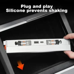 Car Intelligent Docking Station Type-C PD 27W Fast Charger USB Extender Docking Station Powered Splitter for Tesla Model 3