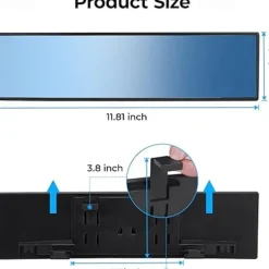 Car Interior Rearview Mirror Interior Rearview Mirror Large Field Mirror Concave Mirror Anti-glare Blue Mirror Interior Rearview Mirror