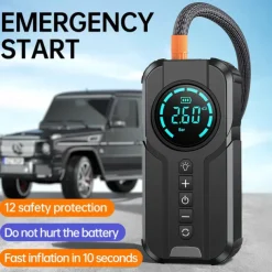 Car Multi-function Air Compressor Jump Starter Air Pump Convenient Tire Inflator Portable Battery Starter