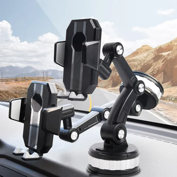 Car Phone Holder Mount Cell Phone Holder Car Solid & Durable Car Phone Holder Mount for Dashboard Windshield Long Arm Strong Suction Cell Phone Car Mount Thick Case for iPhone Samsung etc All Phones