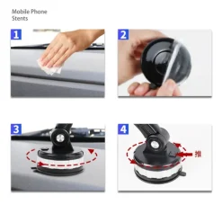 Car Phone Holder Mount Cell Phone Holder Car Solid & Durable Car Phone Holder Mount for Dashboard Windshield Long Arm Strong Suction Cell Phone Car Mount Thick Case for iPhone Samsung etc All Phones
