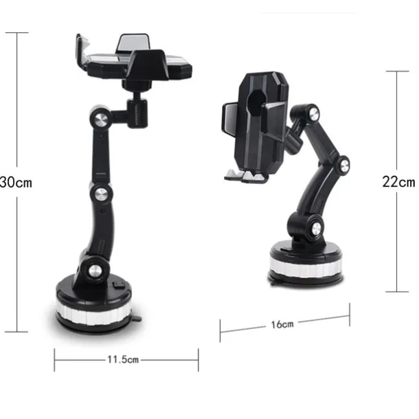 Car Phone Holder Mount Cell Phone Holder Car Solid & Durable Car Phone Holder Mount for Dashboard Windshield Long Arm Strong Suction Cell Phone Car Mount Thick Case for iPhone Samsung etc All Phones