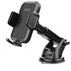 Car Phone Holder Phone Holder With Strong Suction Cup 2-in-1 Phone Holder Dashboard/Windshield Hands-Free For All Mobile Phones