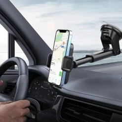 Car Phone Holder Phone Holder With Strong Suction Cup 2-in-1 Phone Holder Dashboard/Windshield Hands-Free For All Mobile Phones