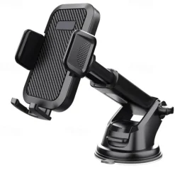 Car Phone Holder Phone Holder With Strong Suction Cup 2-in-1 Phone Holder Dashboard/Windshield Hands-Free For All Mobile Phones