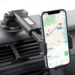 Car Phone Holder Phone Holder With Strong Suction Cup 2-in-1 Phone Holder Dashboard/Windshield Hands-Free For All Mobile Phones