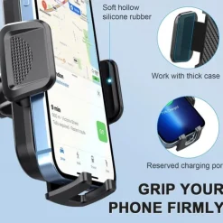 Car Phone Holder Phone Holder With Strong Suction Cup 2-in-1 Phone Holder Dashboard/Windshield Hands-Free For All Mobile Phones