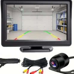 Car Rear View Backup LED Camera Waterproof HD Camera 4.3inch HD Display LCD Monitor Full Set Parking System for Pickup Van RV