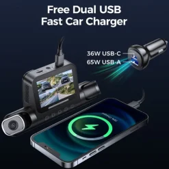 Car Recorder 150 Degree Car Camera 4-channel FHD 4 * 1080P Wi-Fi GPS Car Camera