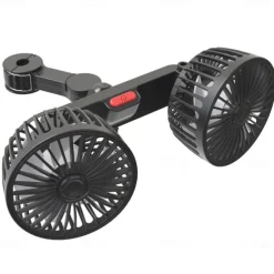 Car Seat Air Conditioning Fan – Double-Head Rear Fan with Strong Wind and 360° Rotation, USB Powered