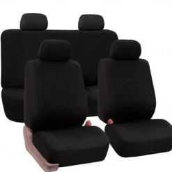 Car Seat Covers Full Set, Front and Rear Split Bench Seat Protectors, Two-Tone Accent, Universal Fit, 5 Passenger