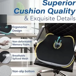 Car Seat Cushion Slow Rebound Memory Foam Car Driver Seat Height Increase Cushion Car Anti-slip Seat Cushion