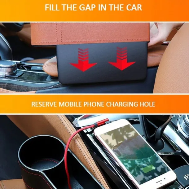 Car Seat Gap Filler Organizer, Multifunctional Auto Console Side Storage Box,Car Organizer Front Seat
