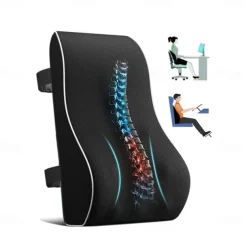 Car Seat Office Chair Back Lumbar Support Car Waist Rest Rebound Memory Foam Cushion Pad Back Lumbar Cushion for Car Driver