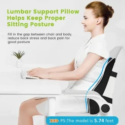 Car Seat Office Chair Back Lumbar Support Car Waist Rest Rebound Memory Foam Cushion Pad Back Lumbar Cushion for Car Driver