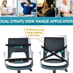 Car Seat Office Chair Back Lumbar Support Car Waist Rest Rebound Memory Foam Cushion Pad Back Lumbar Cushion for Car Driver