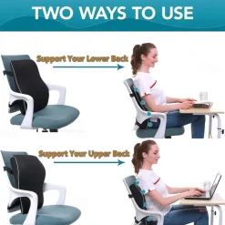 Car Seat Office Chair Back Lumbar Support Car Waist Rest Rebound Memory Foam Cushion Pad Back Lumbar Cushion for Car Driver