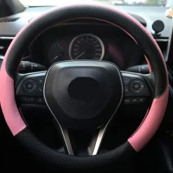 Car Steering Wheel Cover Leather Universal 15 Inch Fit Anti-Slip & Odor-Free