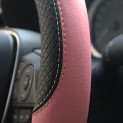 Car Steering Wheel Cover Leather Universal 15 Inch Fit Anti-Slip & Odor-Free