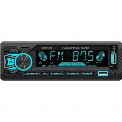 Car Stereo Single DIN Radio with Bluetooth Car Audio Receivers LCD Display Hands-Free Calling Built-in Microphone MP3/2*USB FM Radio Receiver EQ Settings AUX Audio Input TF Suitable for 1Din Car Model