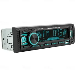 Car Stereo Single DIN Radio with Bluetooth Car Audio Receivers LCD Display Hands-Free Calling Built-in Microphone MP3/2*USB FM Radio Receiver EQ Settings AUX Audio Input TF Suitable for 1Din Car Model