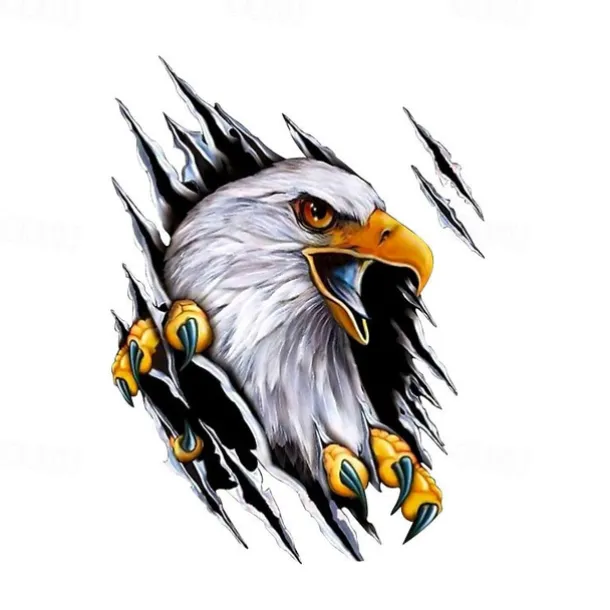 Car Stickers Decor Motorcycle Decals Eagle Decorative Accessories Creative Sunscreen Waterproof PVC Car Stickers Individuality Door Stickers Full Car Stickers Animal 3D Stickers