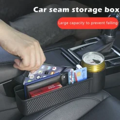 Car Storage Tools Black Auto Car Seat Gap Catcher Filler Storage Box Pocket Organizer Holder SUV Pocket Stowing Tidying Drink