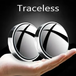 Car Suction Cup Mount Auxiliary Rearview Mirror 360 Degree Rotating Wide-angle Round Frame Blind Spot Mirror