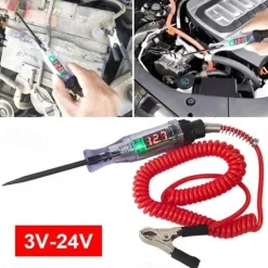 Car Test Pen Circuit Tester DC Truck Voltage Digital Display Long Probe Pen With Light Automotive Diagnostic Tools Auto Repair Tool