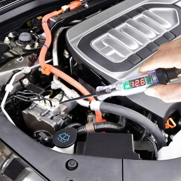 Car Test Pen Circuit Tester DC Truck Voltage Digital Display Long Probe Pen With Light Automotive Diagnostic Tools Auto Repair Tool