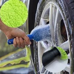 Car Wash Detailing Car Cleaning Brush Microfiber Wheel Rim Brush For Car Trunk Motorcycle Auto Detailing Brush Car Maintenance Rim Cleaning Brush Car Wash Beauty