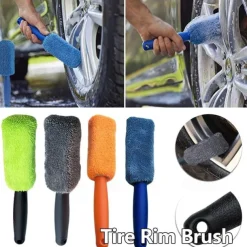 Car Wash Detailing Car Cleaning Brush Microfiber Wheel Rim Brush For Car Trunk Motorcycle Auto Detailing Brush Car Maintenance Rim Cleaning Brush Car Wash Beauty