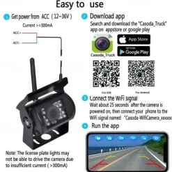 Car WIFI Night Vision Reversing Camera Backup Camera Bus Truck Reversing Camera for IPhone/Android